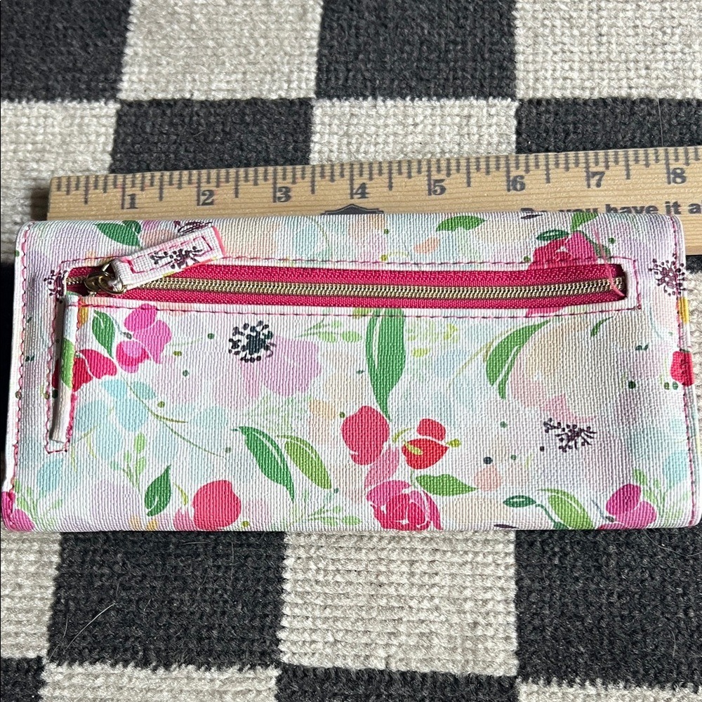 Safe Keeper Floral Tri Fold Wallet Pink Roses Snap Closure Organizer - Picture 8 of 8